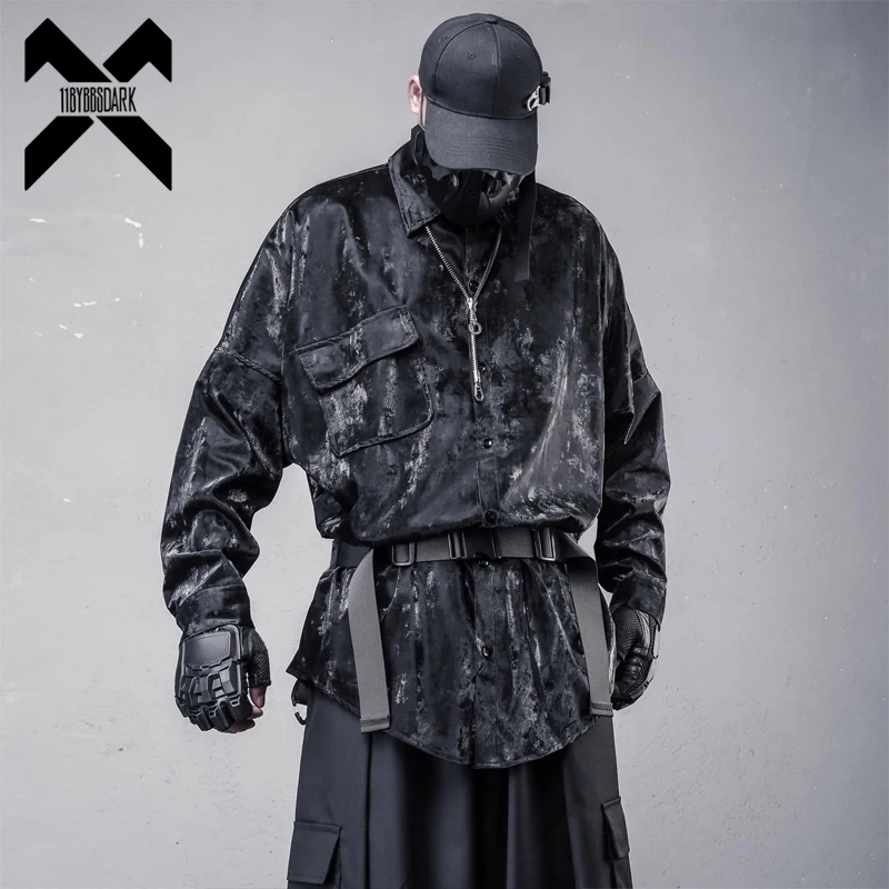 

Men Long Sleeve Tactical Shirts 2025 Autumn PU Shirt Black Luxury Fashion Streetwear Tops