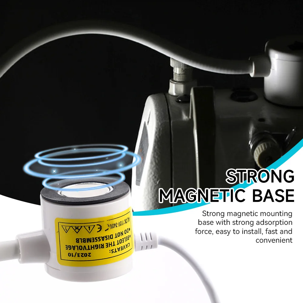 Luz para máquina de coser, 30LED, tres modos, luz de atenuación táctil con Base magnética, lámpara de iluminación de trabajo adsorbed ajustable Flexible