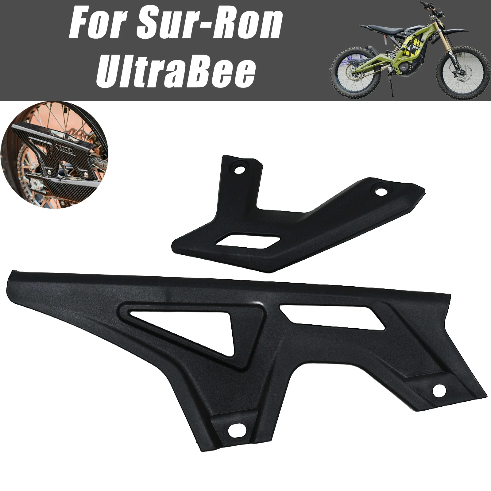 Upper and Lower Sprocket Chain Cover Guard Plastic Protector For Sur‑Ron Ultra Bee Electric Off‑Road Dirt Bike Accessories ﻿