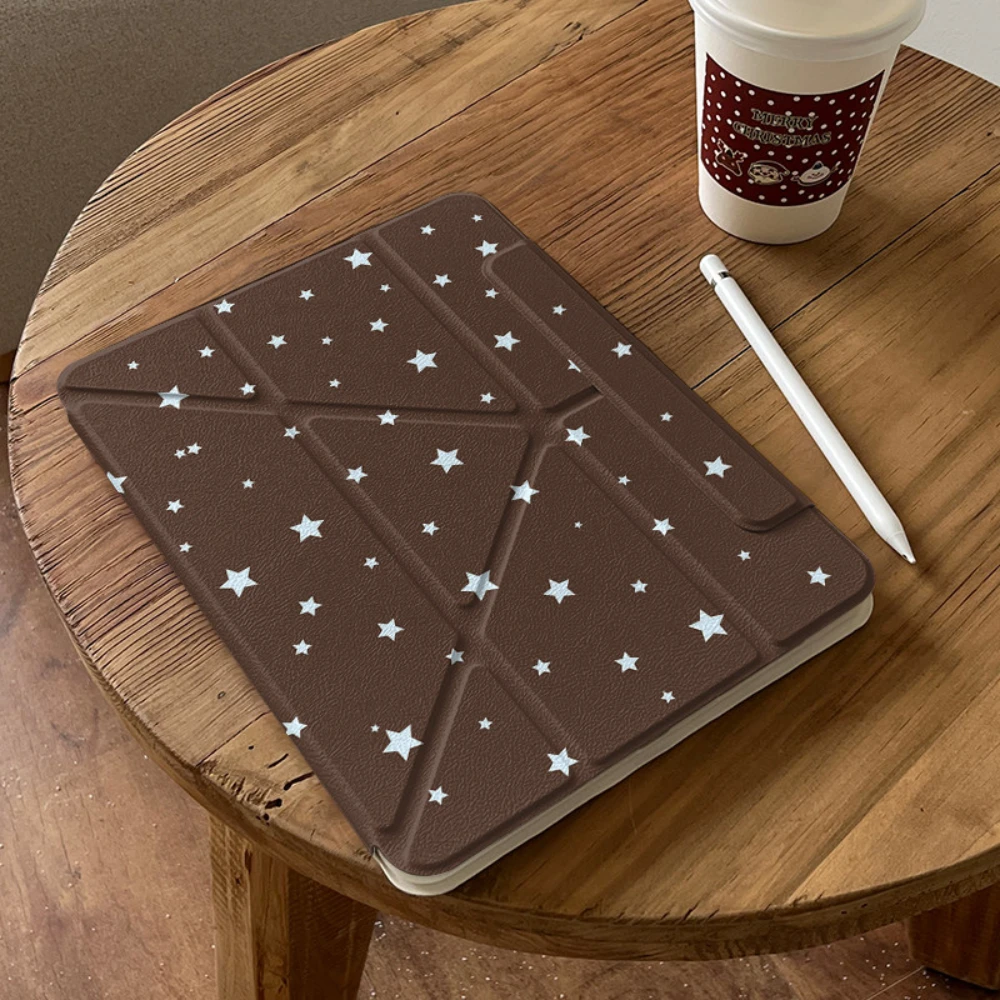 

Ins Star For Magnetic Brown Tablet Case For iPad Pro 11 12.9 13 M4 M3 M5 Shell 8.3 9.7 10.2 5/6/7/8/9 10/11th Air 3 4 5 6 Cover