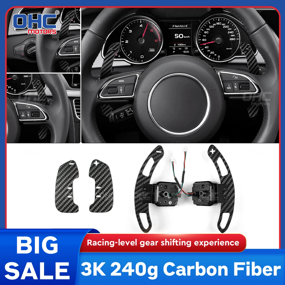 

OHC For Audi B8 S5 SQ5 SQ7 SQ8 RS2 RS3 RS4 RS5 A1 A2 A3 A4 A5 A8 Q2 Q3 Q4 Q5 Q7 Q8 S2 S3 S4 Carbon Fiber Magnetic Paddle Shifter