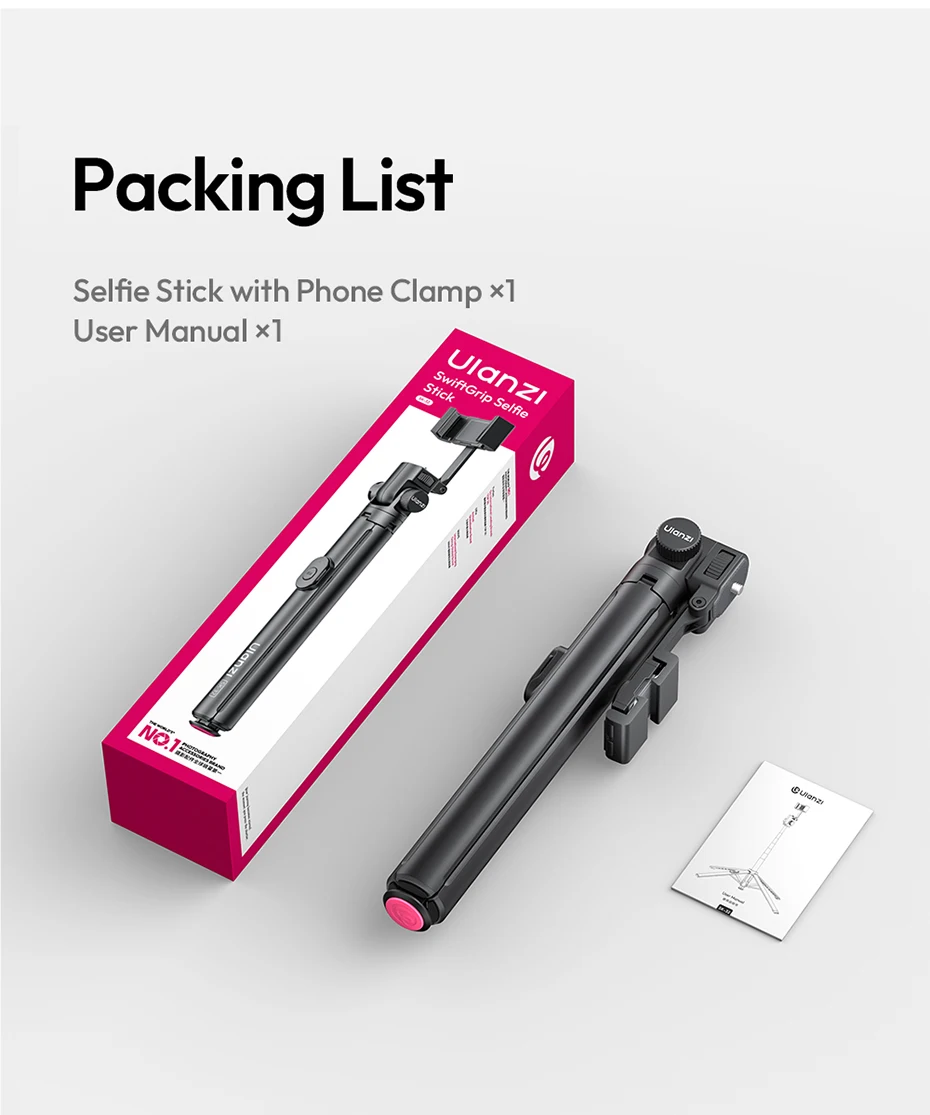 Ulanzi SK32 Auto-Open Selfie Stick Stativ (Handy-Klemm-Version) mit kabelloser Fernbedienung für Kamera, Handy, Selfie, Vlog, Fotografie – Detail 20