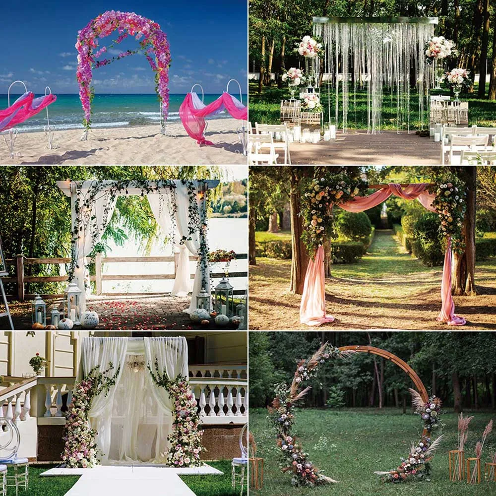 MOON.QG Wedding Drapes Arch Photocall Backdrop Draping Fabric Flower  Background Beach Photography Studio Photobooth Accessories