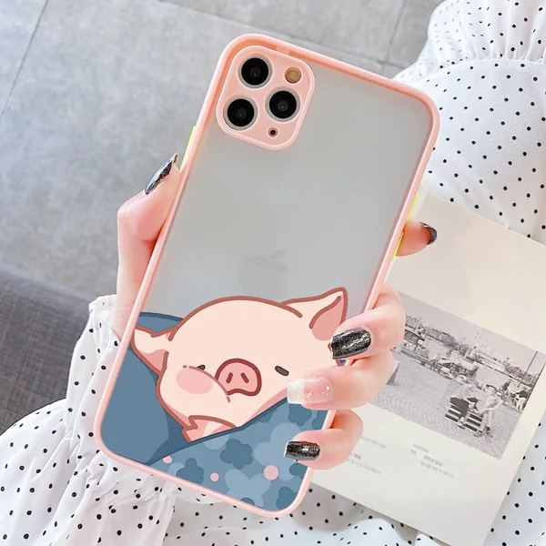 Niedliche Rosa Schweinchen Cartoon Handyhülle für iPhone 17 16 14 15 11 13 12 Pro Max Mini für iPhone X XS XR 16 15 14 Plus Weiche Rückseiten-Cover – Detail 2