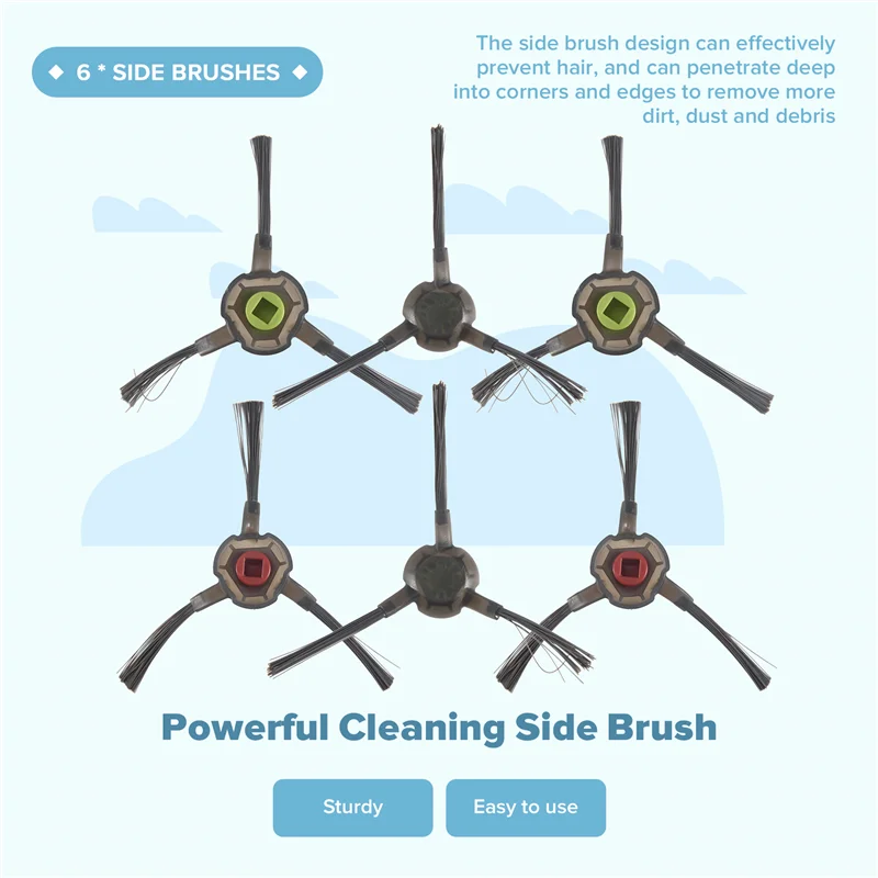 YCOC-For Ecovacs Deebot Ozmo U2 Dgn22 U2 Pro Robot Vacuum Cleaner Side Brush Main Brush Filter Mop Accessories Replacement