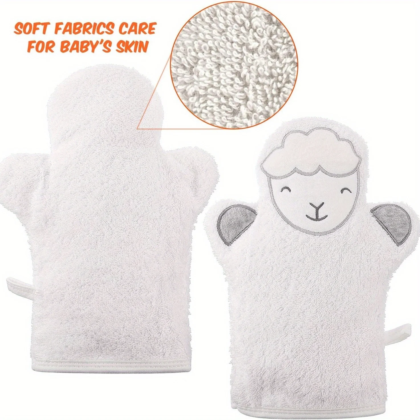 قفاز حمام، قفاز أطفال على شكل حيوان للاستحمام، أداة حمام للرضع فائقة النعومة وماصة، طبيعية وآمنة، رائعة للأولاد والبنات