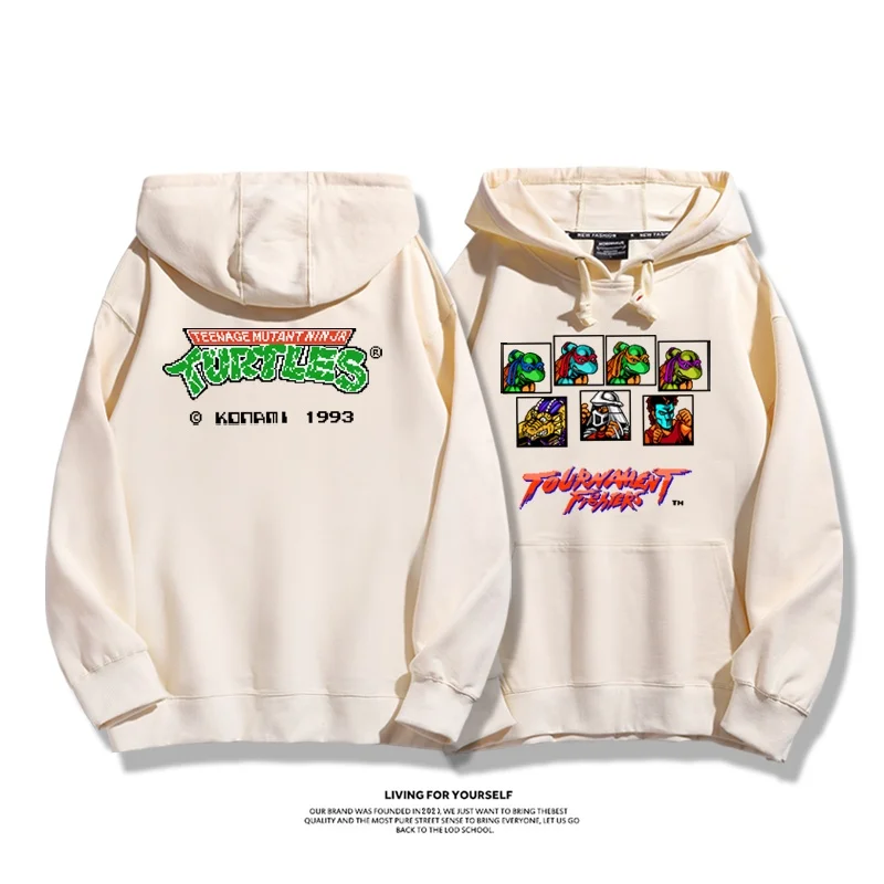 The Mini Game Teenage Mutant Ninja Turtles: سويت شيرت فضفاض وكاجوال بقلنسوة للرجال والنساء، معطف جديد للخريف والشتاء #3