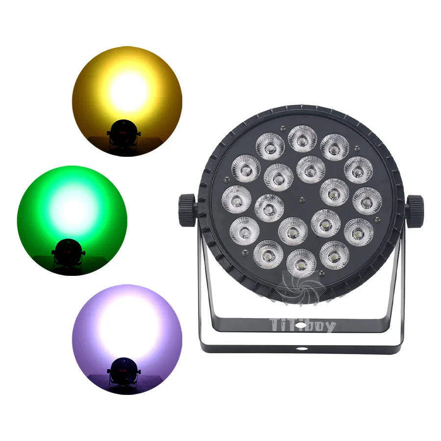 Imagem -02 - Led Flat Par Light Dmx Control Professional dj Disco Rgbw Rgbwa uv em em sem Impostos 18x12w 18x18w 132 Pcs