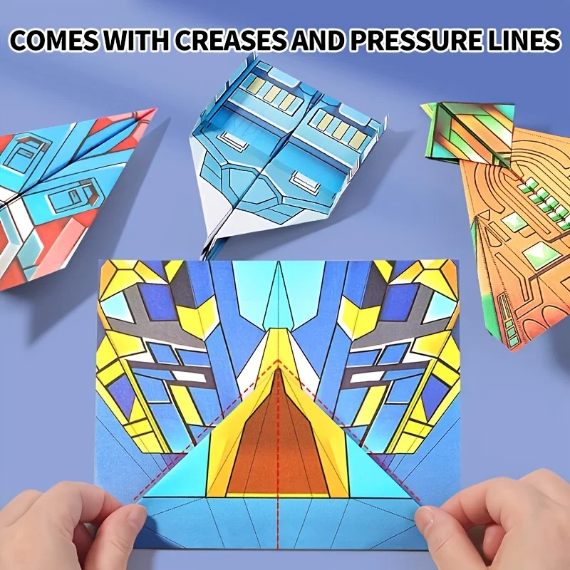 36 Sheets/1 Box, Paper Airplane Folding Set, Handmade 3D Foldable Airplane Model DIY Creative Colorful Crafts—Perfect Gifts and Activity Toys, Suitable for Outdoor Travel, Halloween, Christmas, Easter, Birthday Parties, Etc