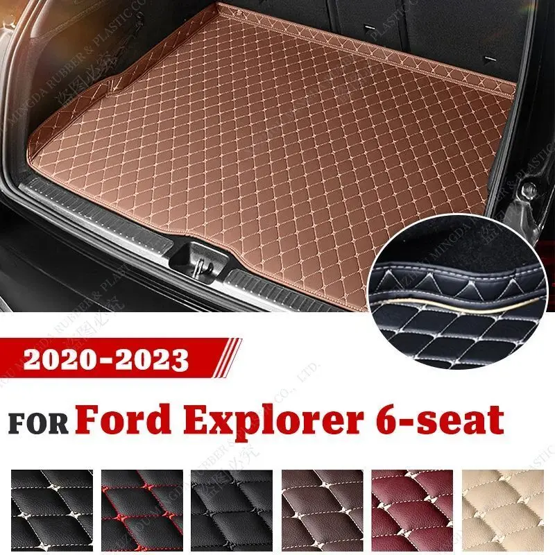 

Коврик в багажник автомобиля для Ford Explorer 6-местный 2020 2021 2022 2023, высококачественные кожаные водонепроницаемые коврики для багажника