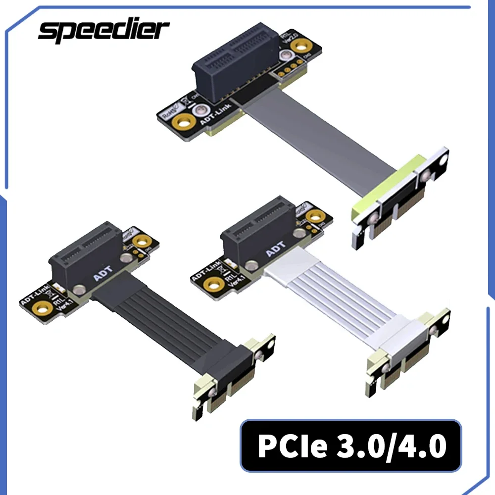 

Двойной 90 ° Прямоугольный соединительный кабель PCIe 4.0 X1 к X1, высокоскоростной удлинитель графического процессора PCI Express 1x R11SL-TL 4,0 16 Гбит/с