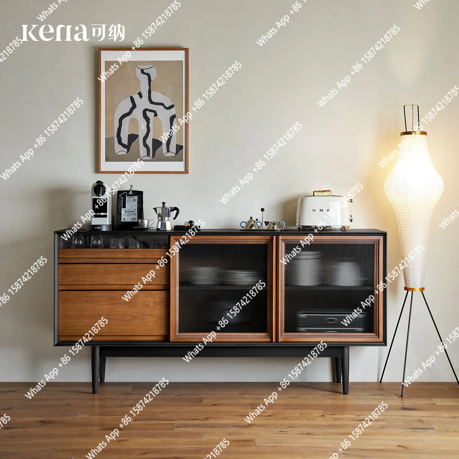 Small warehouse dining side cabinet French retro solid wood color matching living room coffee corner storage storage chest