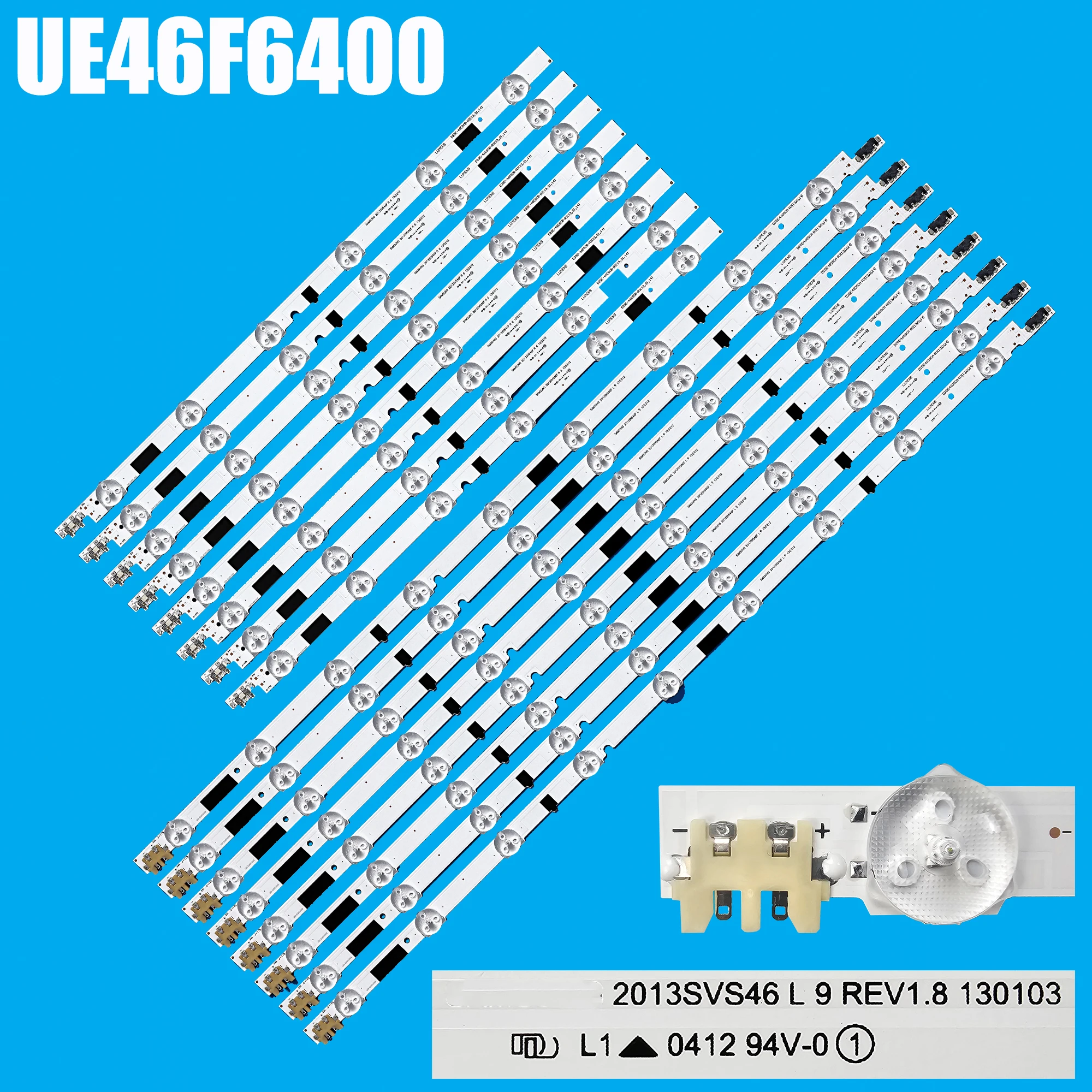 New Kit 16pcs LED strip for UN46F6800 UN46F6400 UE46F6475 2013SVS46F R6 L9 D2GE-460SCA-R3 D2GE-460SCB-R3 BN96-25308A
