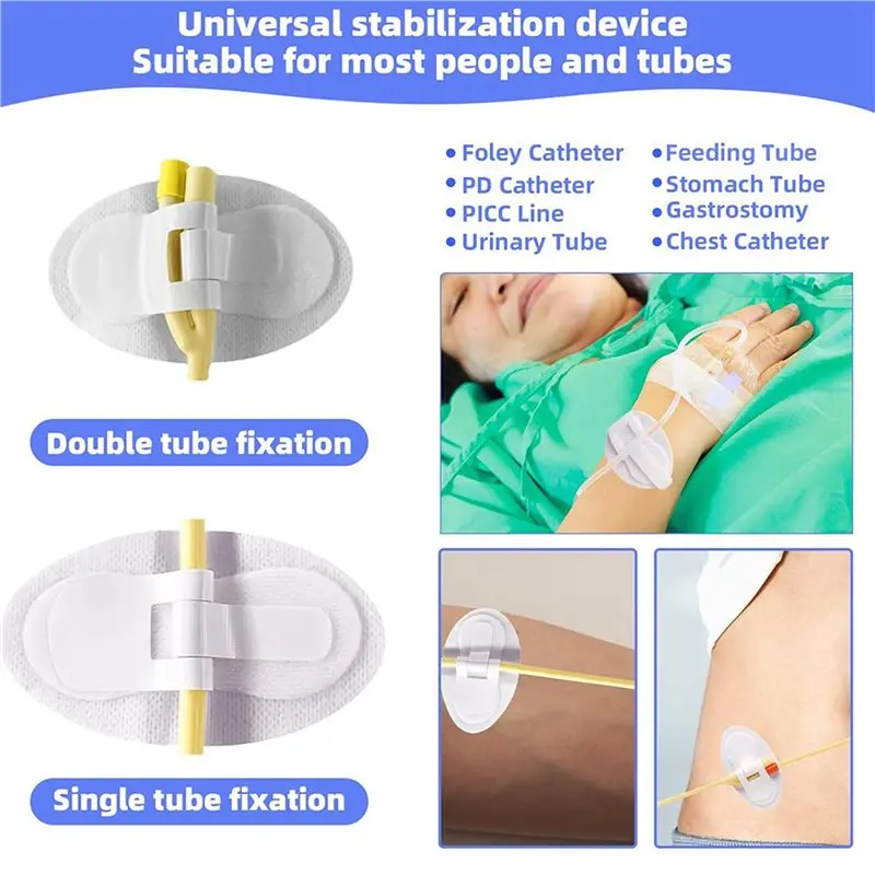 ABIT 300Pcs Catheter Stabilization Device, Catheter Tube Holder, Adhesive Catheter Urinary Leg Bag Legband Holder
