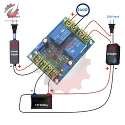 10A alimentatore modulo di commutazione automatico 12V interruzione di corrente a batteria scheda di controllo di ricarica parti dell'interruttore di emergenza