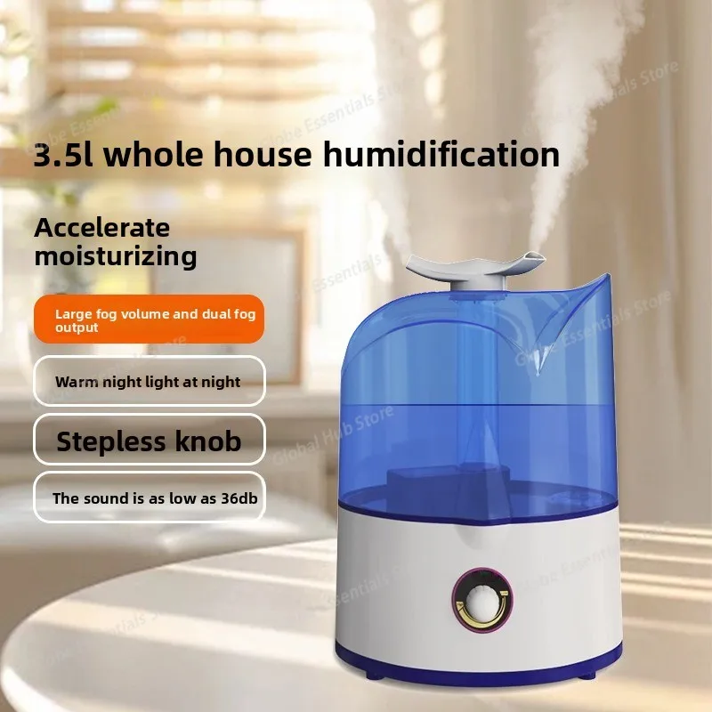 

Бытовой увлажнитель для ароматерапии, 3,5 л, большая емкость, распыляющий воздух, настольный, большой объем тумана, ультразвуковой увлажнитель с двойным распылением