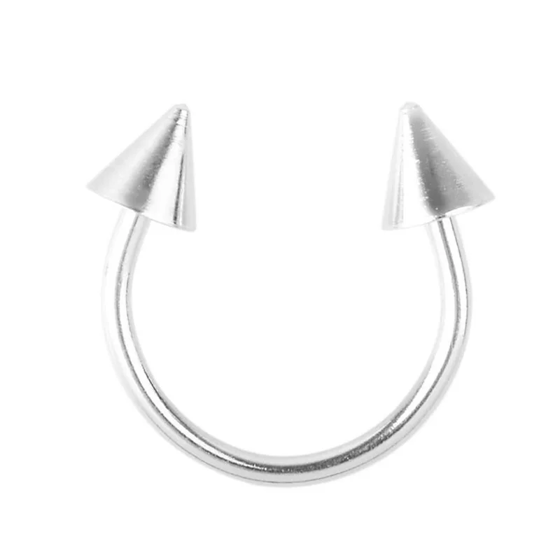 10pcs Silver Tongue Ring Set, Body Piercing