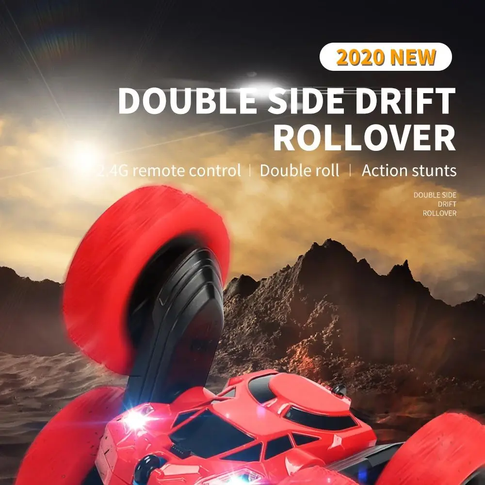 Samochód kaskaderski RC dla dzieci Dwustronna klapka 2.4G Zdalne sterowanie 360 Deree Rotation Off Road Drift RC Prezenty dla dzieci Dorośli Chłopcy