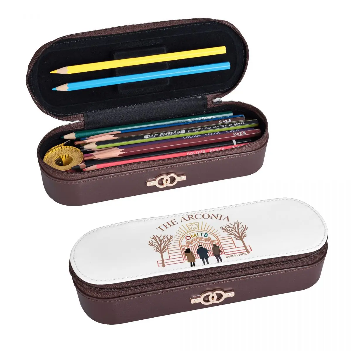 The Arconia Only Murders In The Building 1908 Leather Pencil Case Pen Holder Storage Stationery Supplies Pen Box