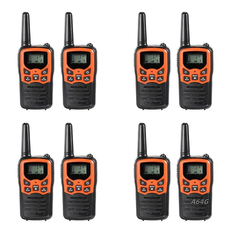 

8Pcs Handheld Walkie Talkie Radio 22 Channels Set 10 Km Uhf 400-470 Mhz Dual Band Long Range Communication Transceiver