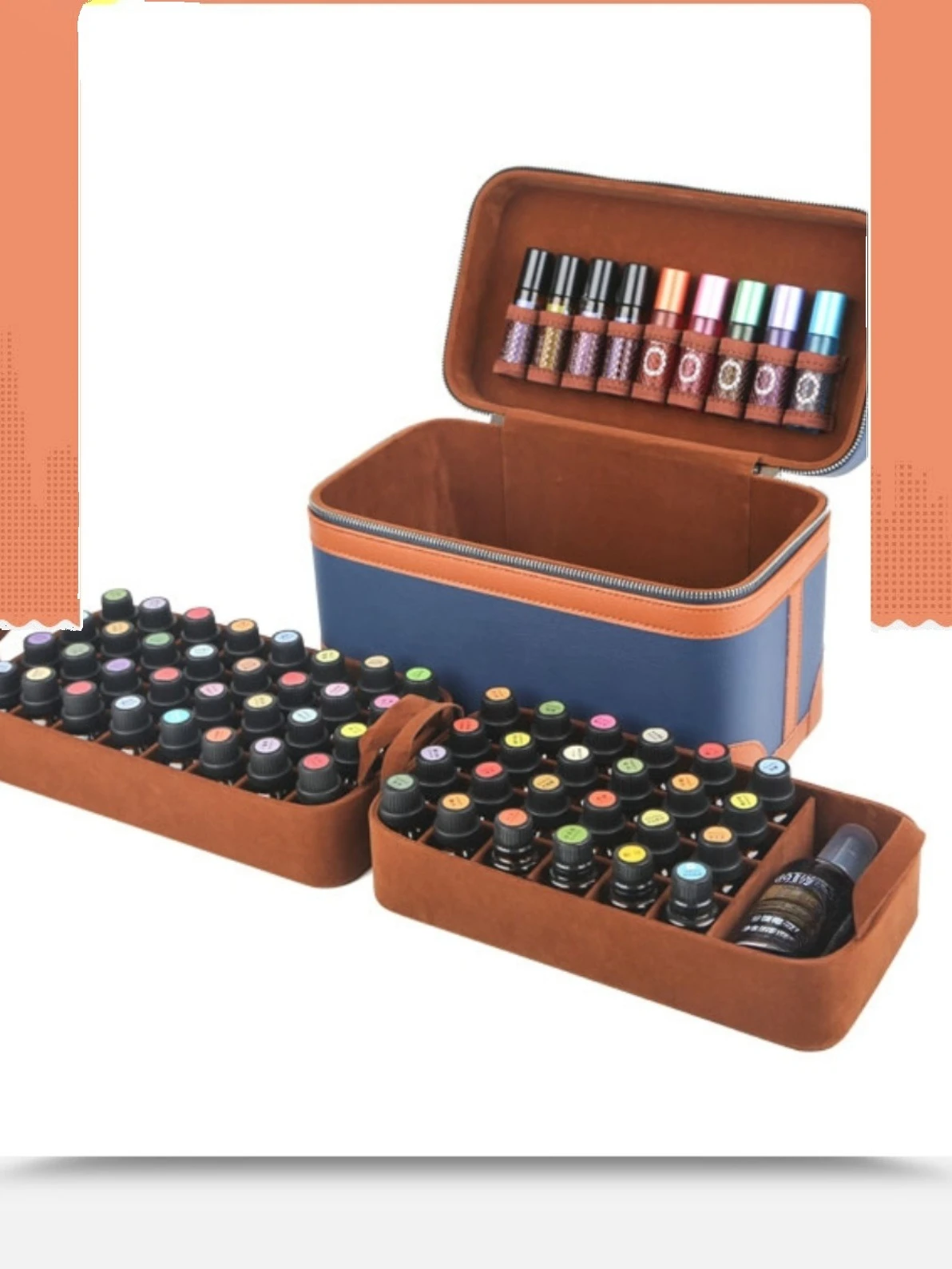 

Essential oil storage bag 15ml portable shock-resistant ball bottle box suitcase