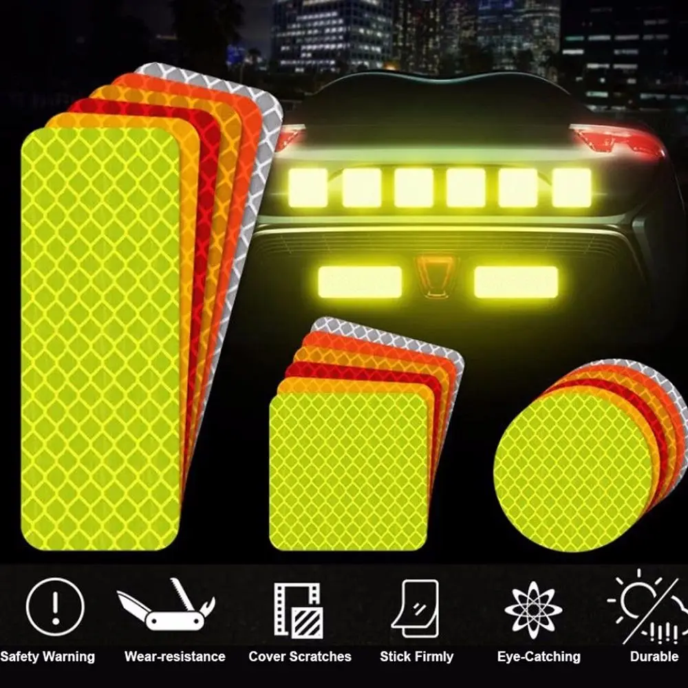 

Truck Driving Riding Star Motorcycle Circle Reflective Warning Strip Car Bumper Stickers Safety Sticker Bicycles