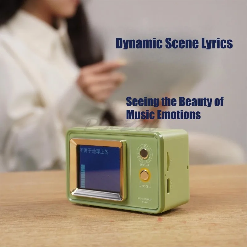 Retro Time Lyrics Speaker Bluetooth Speaker Mini Desktop Clock Upload Photos Birthday Gift
