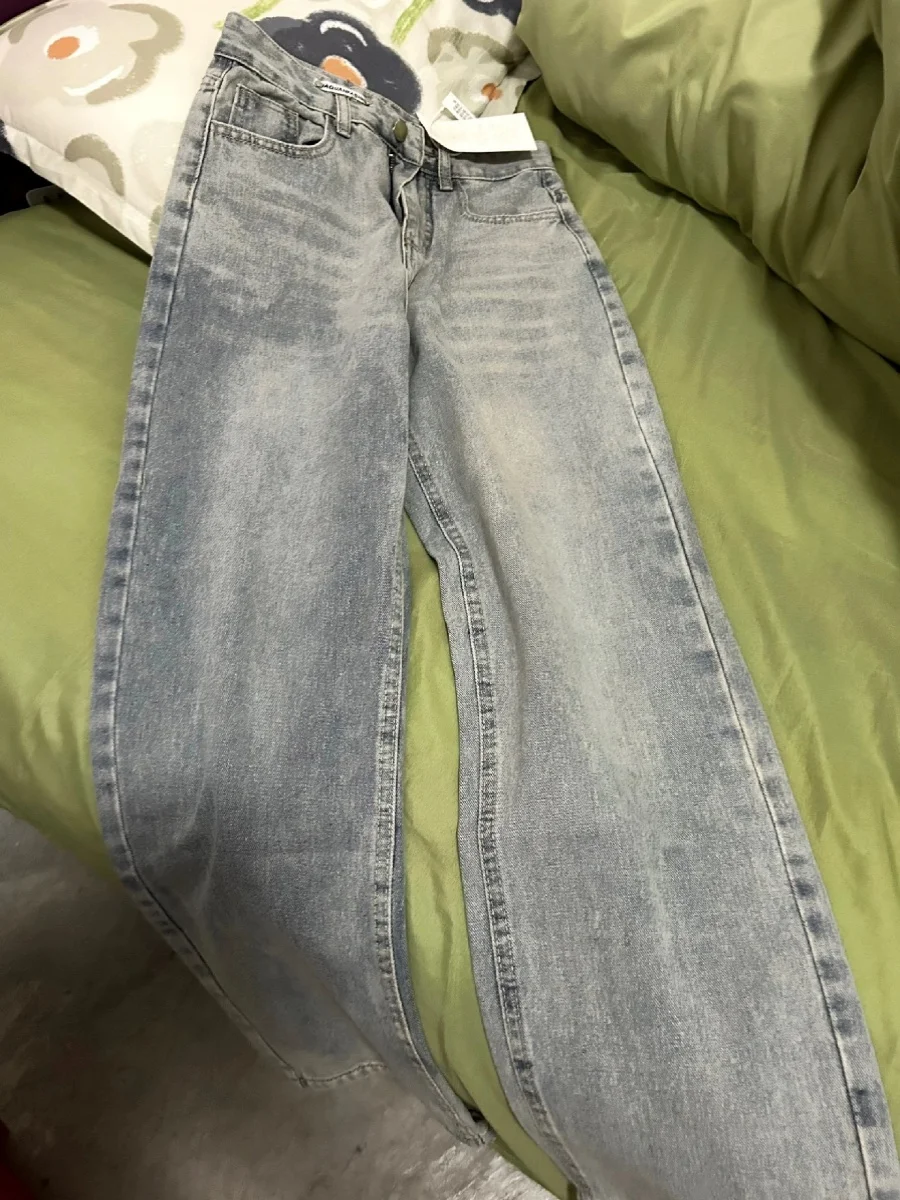 

Retro American Style Men's Jeans Spring Autumn New High Street Trend Loose Straight Leg Casual Pants Classic Blue Denim