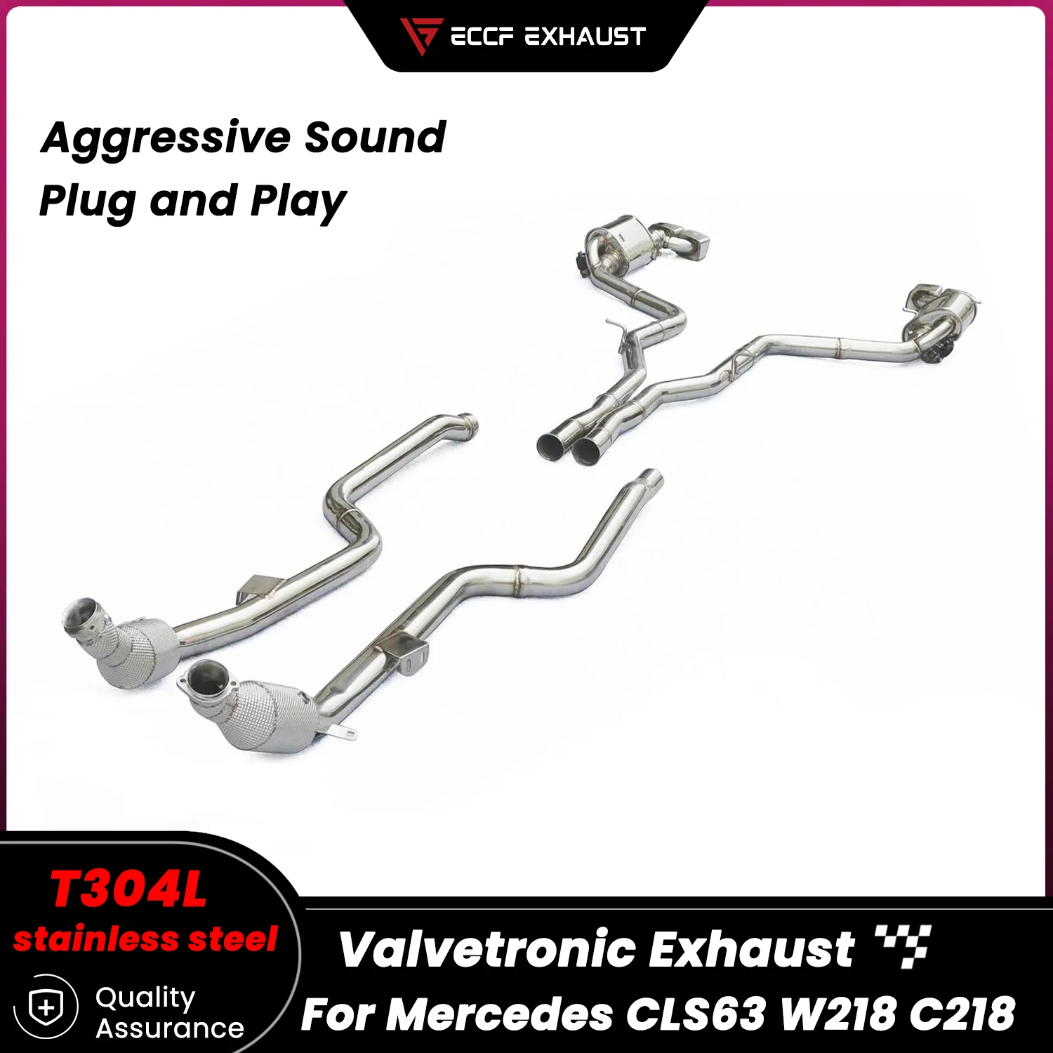 

Track-Inspired Sporty Valvetronic Catback Exhaust With Downpipe for Mercedes CLS63 W218 C218 Maximum Performance