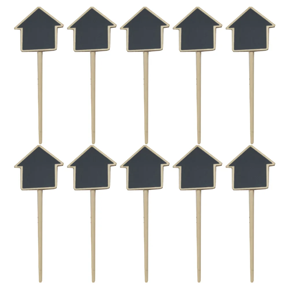 

10Pcs Mini Wooden Chalkboards Black Garden Signs Inserts for Plants Pots Wedding Party Decoration DIY Message Boards