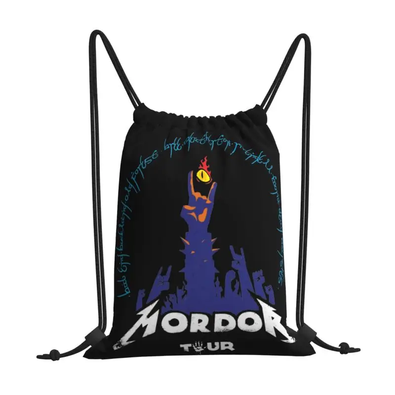 Rock To Mordor Tour Lotr As Album Cover Drawstring Bags Gym Bag Newest Shoe Bag Gym Tote Bag Outdoor Running