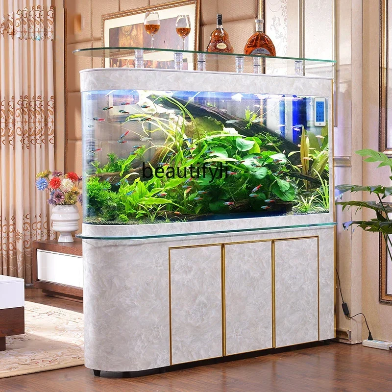 cc182l Home Living Room Fish Tank Aquarium Medium Subareas Screens Ecological Change Water Bottom Filter Creative