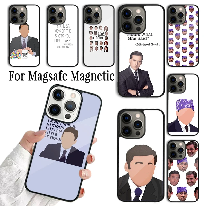 Phone Case For iPhone 16 15 14 13 12 11 Pro Max Plus Magsafe Magnetic Wireless Cover Michael Scott The Office Funny Humor