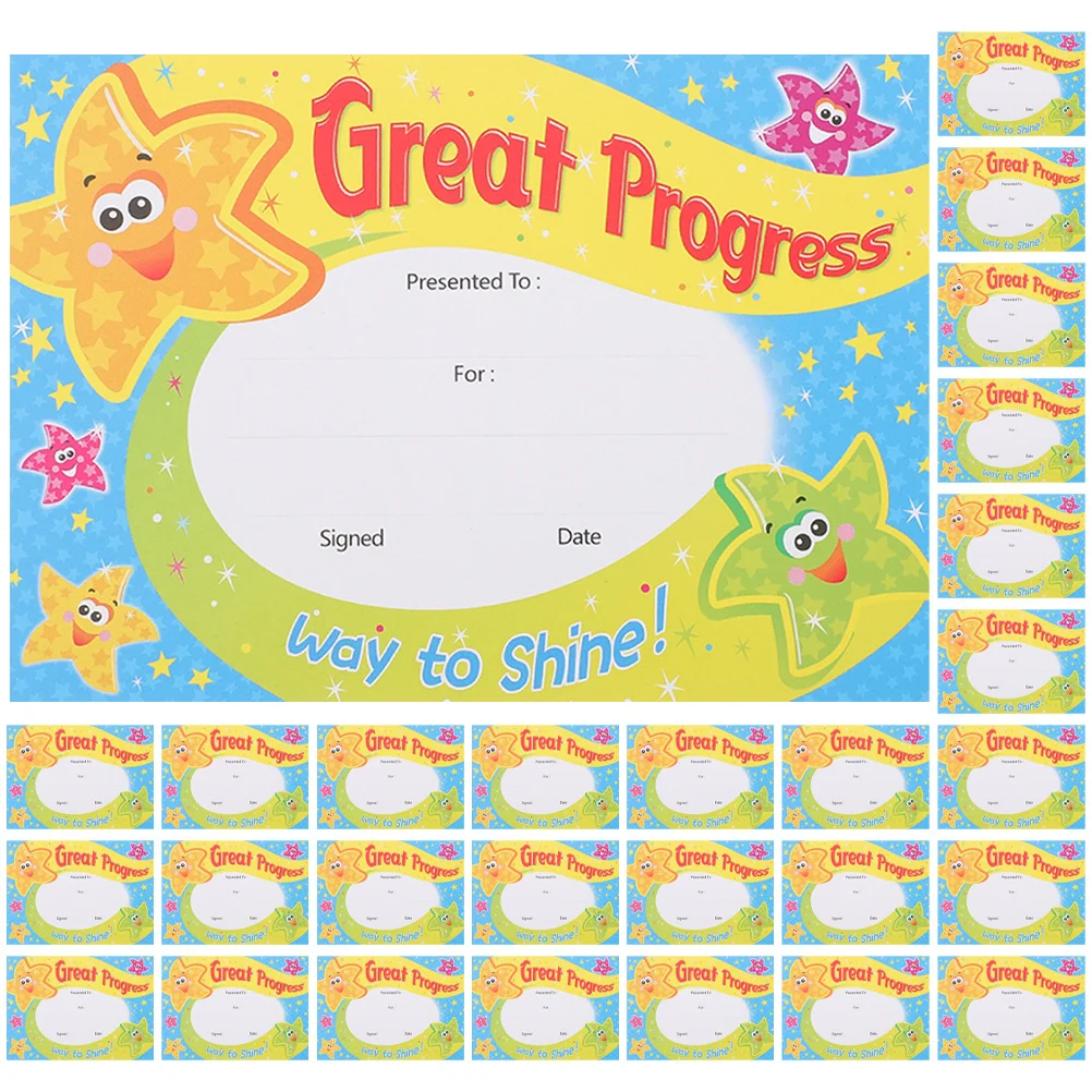 200 ورقة من شهادات جائزة تشجيع رائعة لشهادة الإصدار الإنجليزي بحجم A6 لتحقيق الطلاب