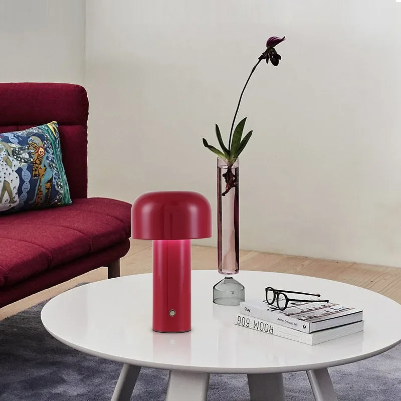 Modern Creative USB Charging Colorful Mushroom LED Table Lamp Bedroom Bedside Study Reading Lamps Living Room Decor Night Lights