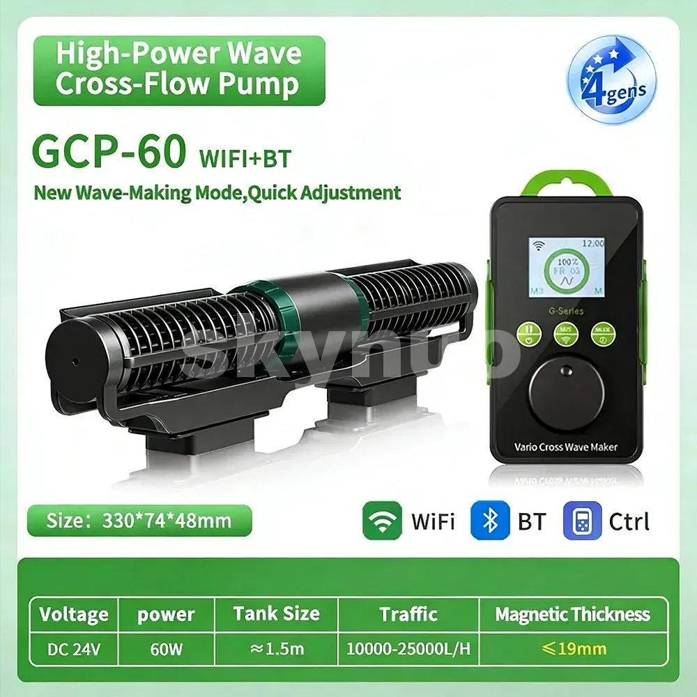 Jecod Jebao GCP Serie Vario Flow Wavemaker Pomp Aquarium Cross-flow Pomp BT/WIFI voor Koraalrif Visbak