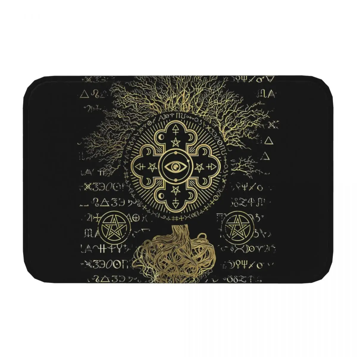 Mystical Alchemy Tree Ornament Ancient Egypt Digital Art Anti-Slip Rug Doormat Kitchen Mat Floor Carpet Home Decorative