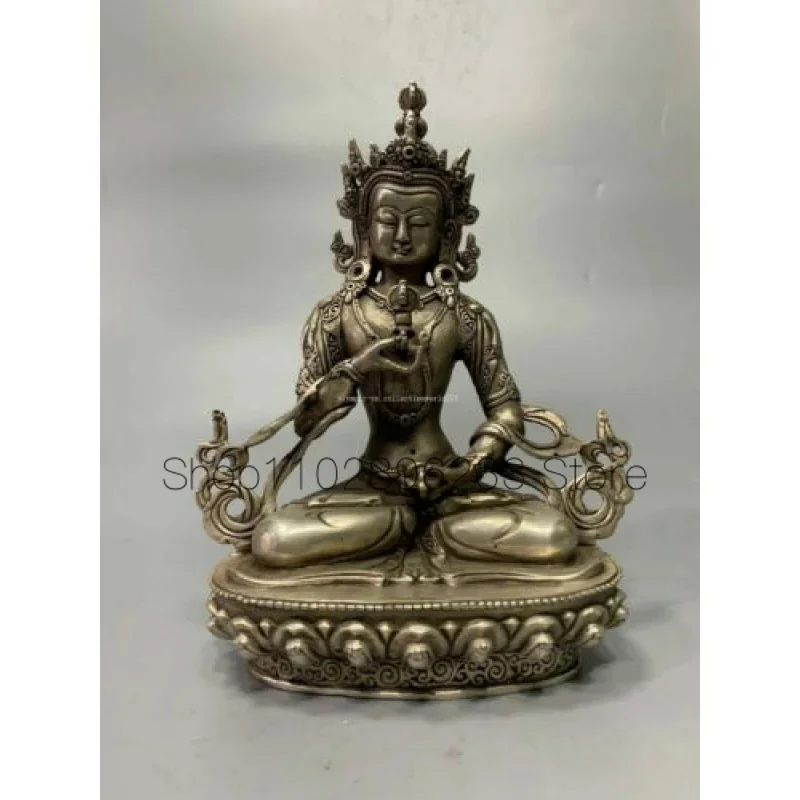 8 inch bronze copper gild silver plating Chenrezik Practice Four-Armed Guanyin