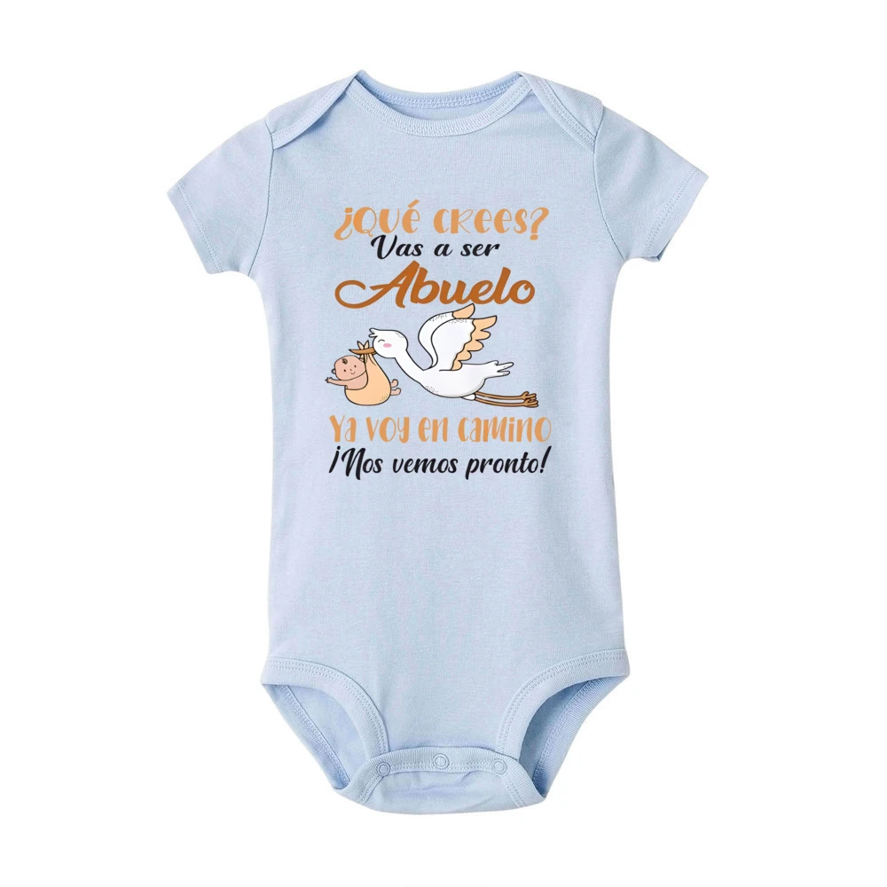 You Will Become A Grandma Grandpa Print Newborn Romper Pregnancy Announcement Clothes Baby Reveal Bodysuit for Grandparent Gifts