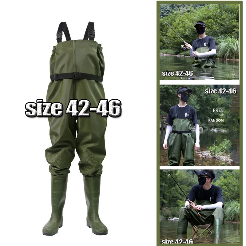 

size 45 46 Waterproof Fishing Suit Men's Half-Body Thickened Nylon Overalls Water-Resistant CClothing Set for Outdoor Activities