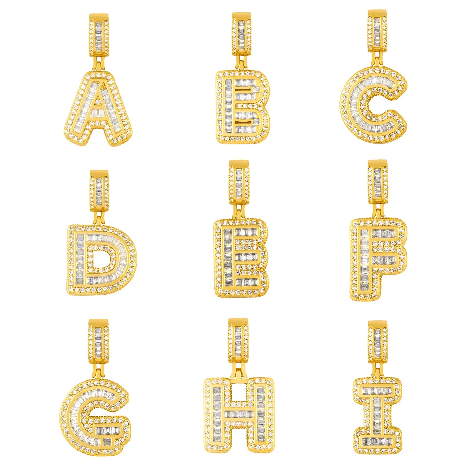 OCESRIO Gold Plated Letter Crystal Zircon Big Alphabet Pendant Decoration Pendant Zircon Gothic Jewelry Making Supplies pdta004