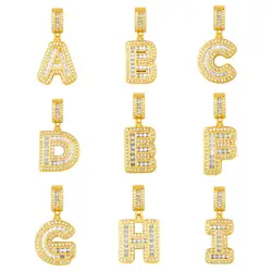 OCESRIO Gold Plated Letter Crystal Zircon Big Alphabet Pendant Decoration Pendant Zircon Gothic Jewelry Making Supplies pdta004
