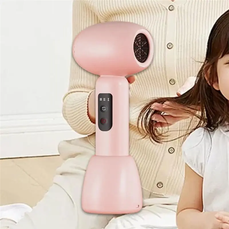 AA20-Cordless Minidryer Blow Dryer Portable Quiet Two Speed Suitable For Infant Daily Use, Pink