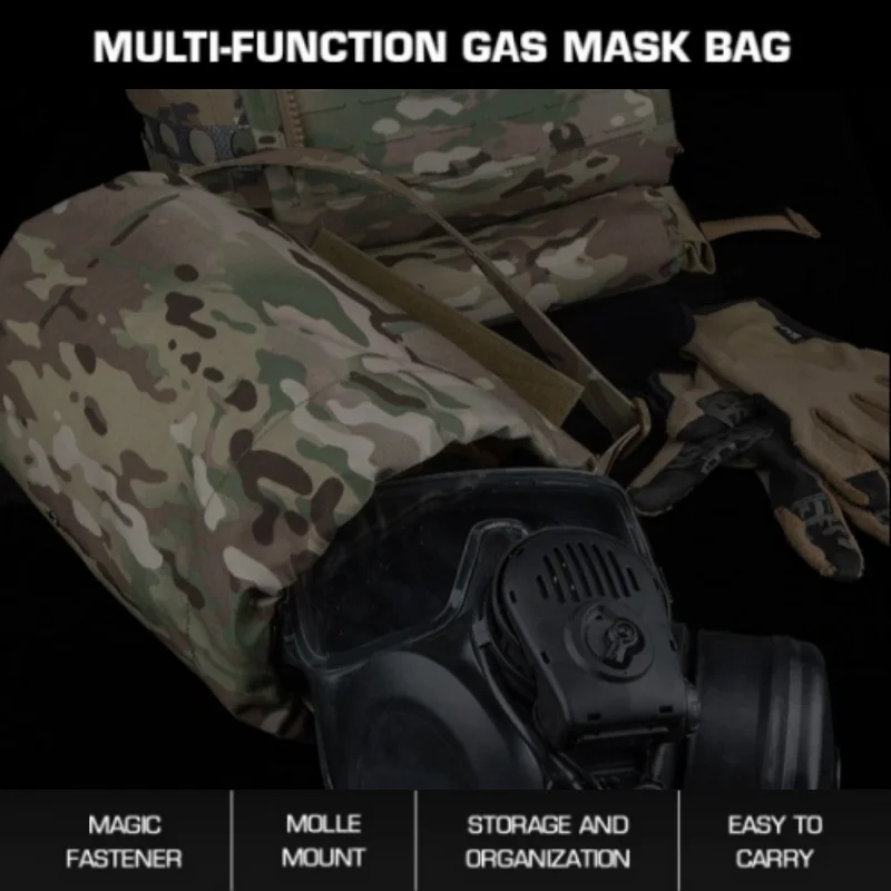 

Outdoor multifunctional gas mask clothing storage bag, with a drawstring to tighten the vest and hang the bag underneath
