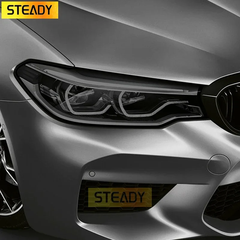 

2 Pcs Car Headlight Protective Film Headlamp Restoration Transparent Black TPU Sticker For BMW M5 F10 F90 2011-2020 Accessories