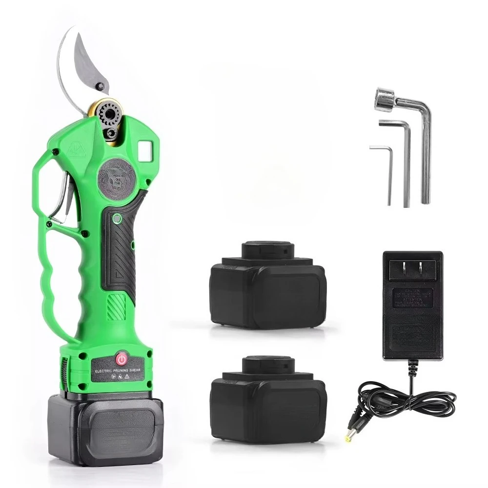 Professional Cordless Electric Pruning Shears 1.6 Inch Adjustable Cutting Diameter Portable Case 2PCS 2.5Ah Lithium Battery