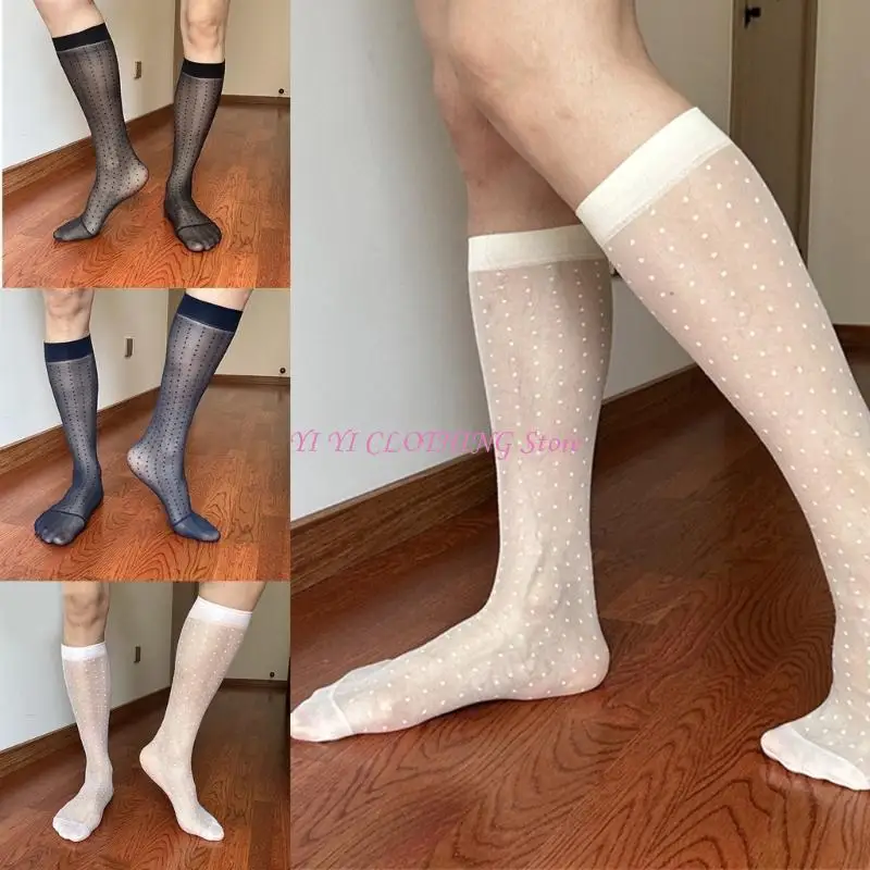 

N5KF Mens Sheer Business Dress Socks Nylon Dress Socks Knee Highs Dress Socks Gifts
