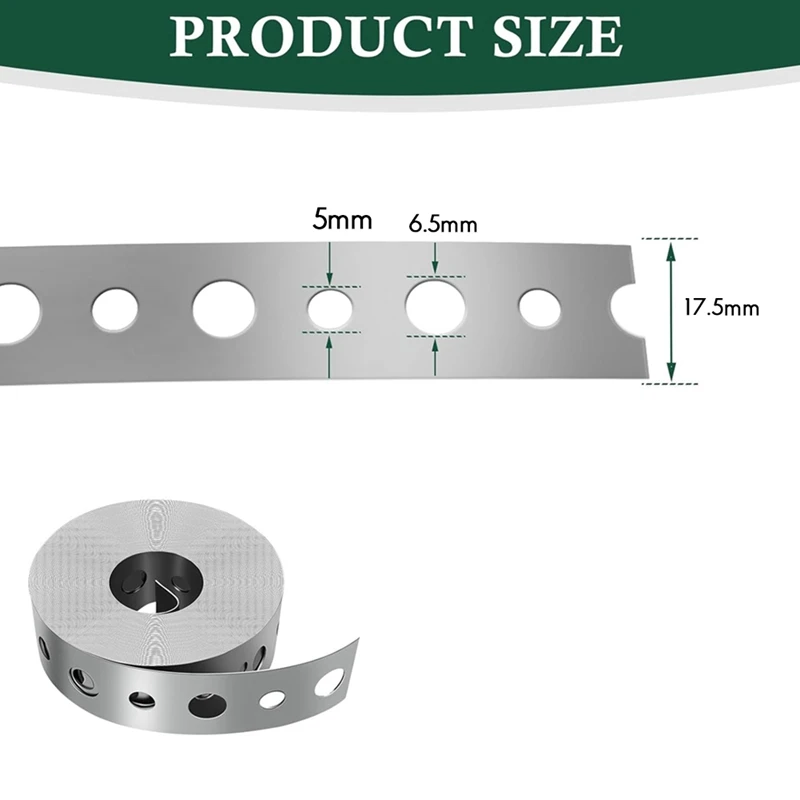 Flejado de Metal con agujeros, correa de tubo de calibre 24, 3/4 pulgadas X 32 pies, correas de suspensión de tubería galvanizadas para soportes de