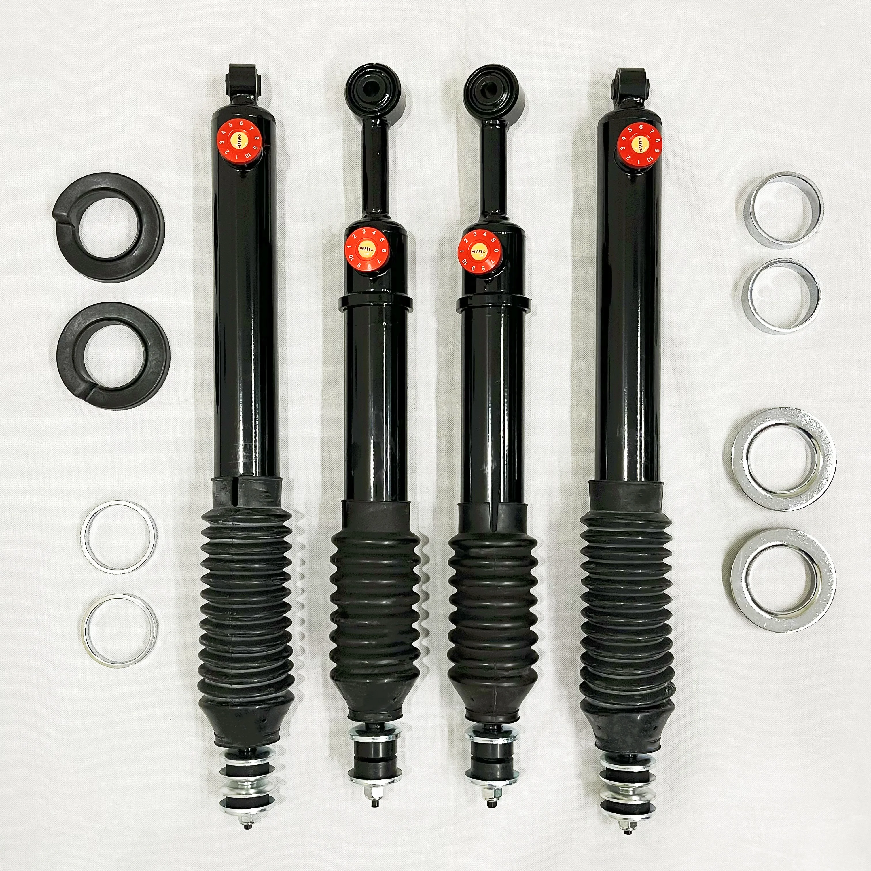 ชุดโช้คอัพปรับระดับได้สำหรับรถออฟโรด 4x4 พร้อมสปริงแบบคอยล์ พร้อมแขนควบคุมด้านบน ชุดยกสูง 2 นิ้ว สำหรับรถทาโคมา รุ่นใหม่