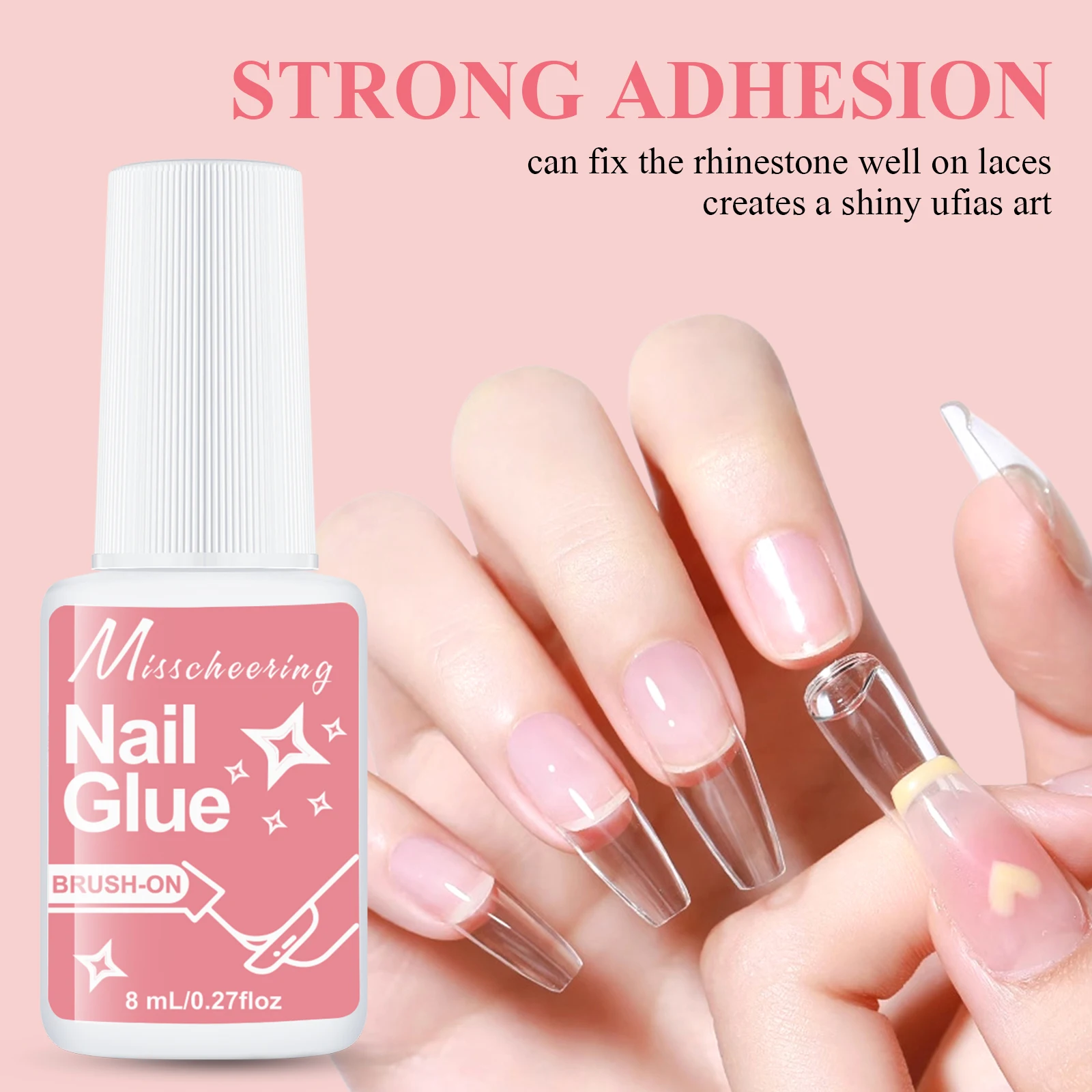 8​ml Quickly Drying Nail Glue - Strong Adhesive for Acrylic Nail Rhinestone Nail Art & Manicure False Nails Extension
